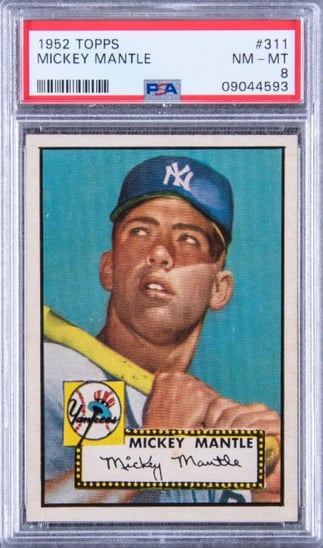 1952 Topps 311 Mickey Mantle Rookie Card – PSA NM-MT 8