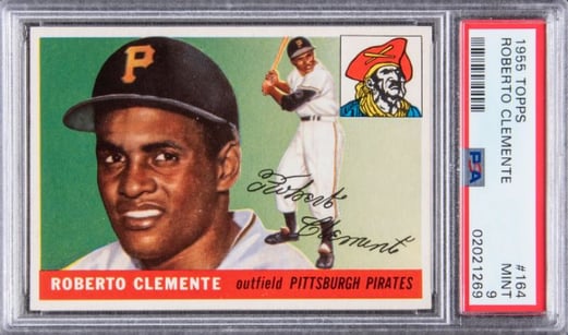 1955 Topps 164 Roberto Clemente Rookie Card psa 9