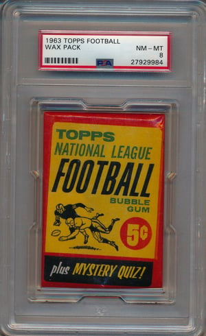 1963 Topps Football Wax Pack PSA 8