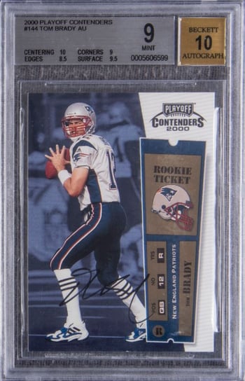 2000 Playoff Contenders #144 Tom Brady Signed Rookie Card  lot 6