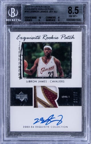 2003-04 Exquisite Collection Exquisite Rookie Patch Autograph #78 LeBron James