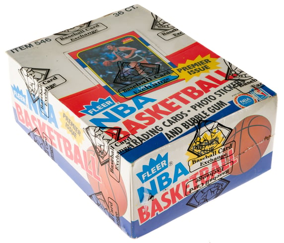1986 Fleer basketball box REA Auction