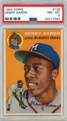 1954 Topps Henry Aaron Rookie #128 PSA 8