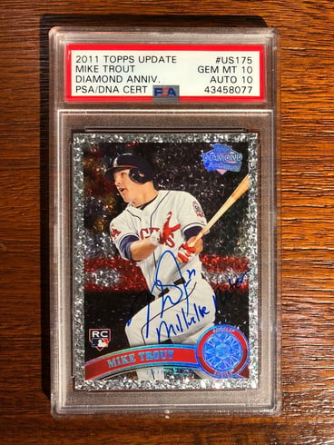 MIKE TROUT 2011 Topps Update Diamond Anniversary Auto PSA 10