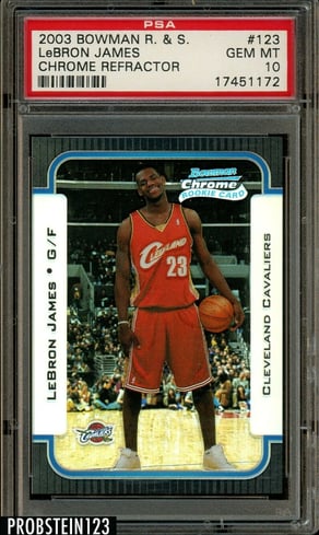 lebron james rookie chrome refractor #123