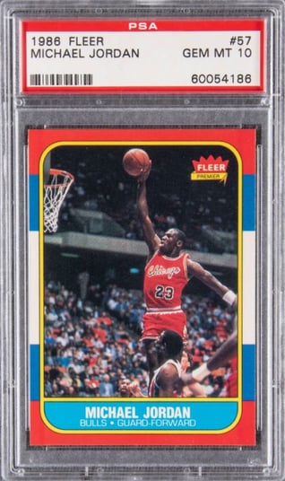 lot 12 Michael Jordan 1986 Rookie Card