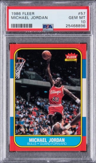 lot 27 Michael Jordan 1986 Rookie Card